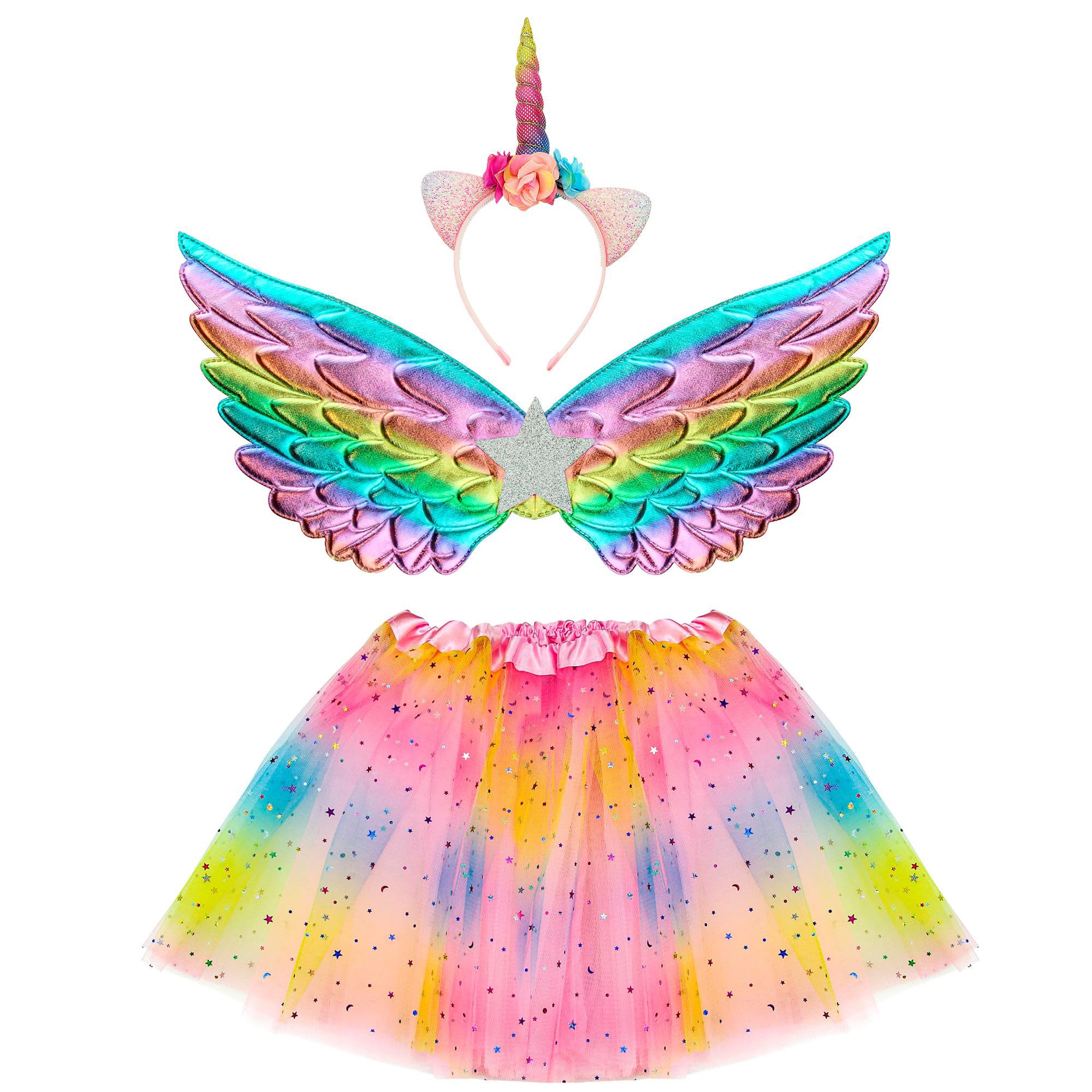 Widmann 10323 - Unicorn Costume Set, Tutu, Wings, Headband