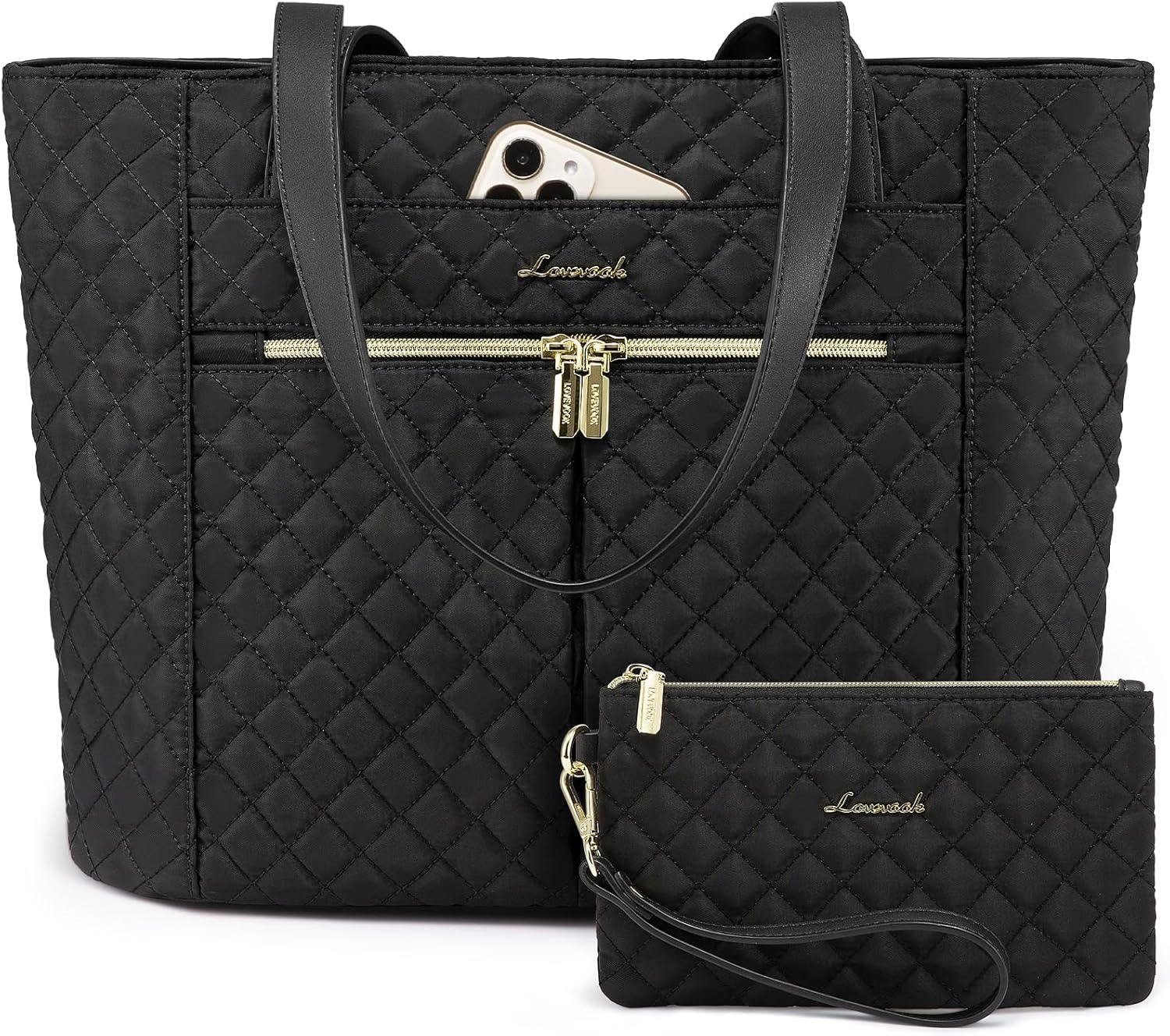 LOVEVOOK Laptop Bag for Women 15.6 inch,Diamond Quilted Work Tote Bags Womens Laptop Tote Computer Shoulder Bags,Stylish Travel Tote Bags Laptop Purse Case Briefcase Handbag with Clutch Bag,Black LOVEVOOK Laptop Bag for Women 15.6 inch,Diamond Quilted Work Tote Bags Womens Laptop Tote Computer Shoulder Bags,Stylish Travel Tote Bags Laptop Purse Case Briefcase Handbag with Clutch Bag,Black