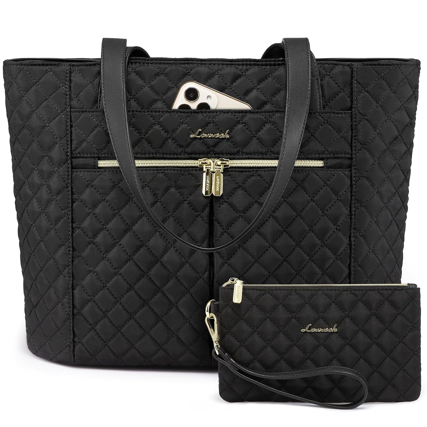 LOVEVOOK Laptop Bag for Women 15 6 inch Diamond Quilted Work Tote Bags Womens Laptop Tote Computer Shoulder