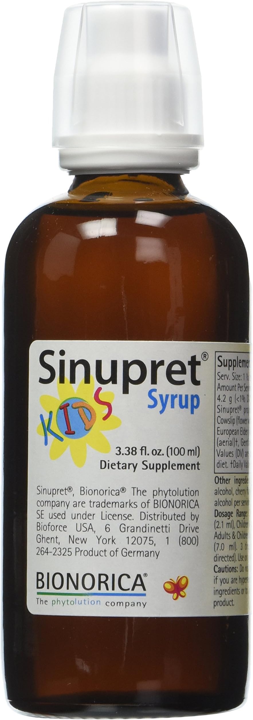 Sinupret Kids Syrup, Sinus Respiratory & Immune Support, 3.38-Ounce