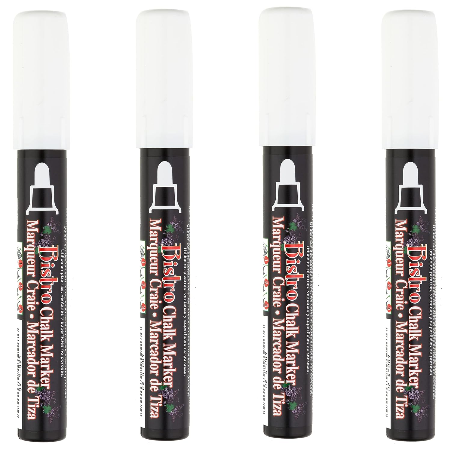 UCHIDA 4 White Broad Tip Bistro Chalk Marker