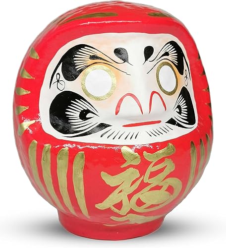 Muñeca Daruma japonesa de 4.7 pulgadas (rojo) – Takasaki hecho a mano | Establecimiento de objetivos, regalo, artesanía tradicional de Japón