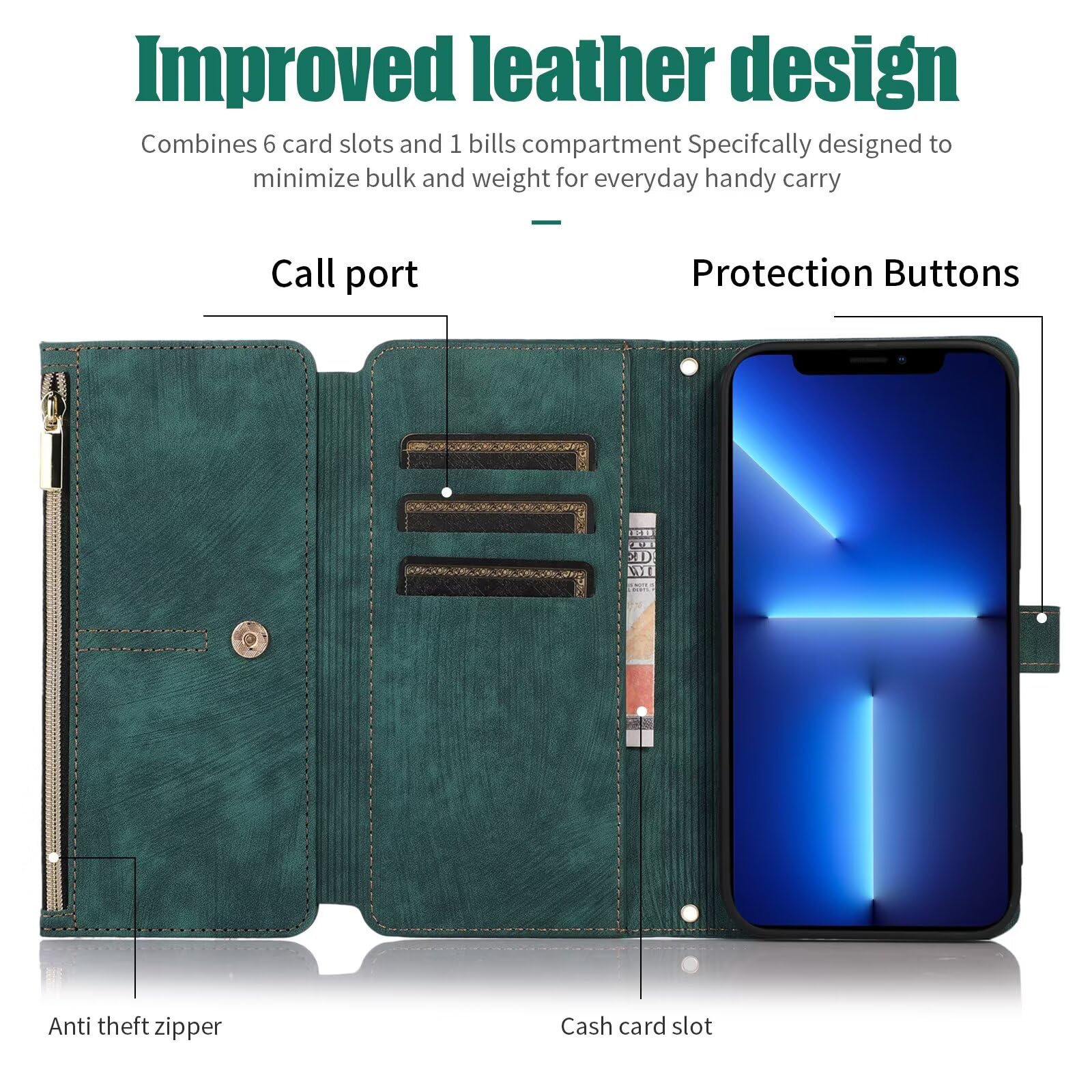 ELISORLI Handyhülle Für Huawei P30 Pro Mit 9 Kartenfächern & Handschlaufe – PU-Leder, Ständerfunktion, Rosa