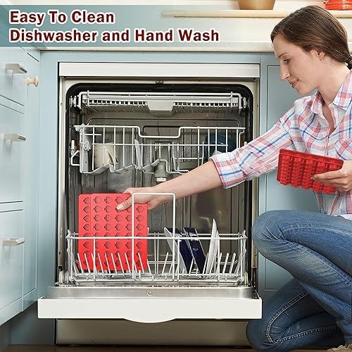 Miniatura 6 de SILIVO Moldes de silicona para gomitas de 160 cavidades (paquete de 4) – Moldes de silicona antiadherentes con cuentagotas para gomitas caseras,