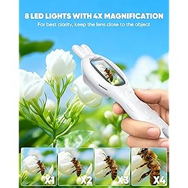 Microscope for Kids, Portable Digital Microscope with 500X Magnifying Glass, Handheld Camera Mini Pocket Magnification, Educational Christmas Birthday Gifts for Ages 4 5 6 7 8 9 10 11 12