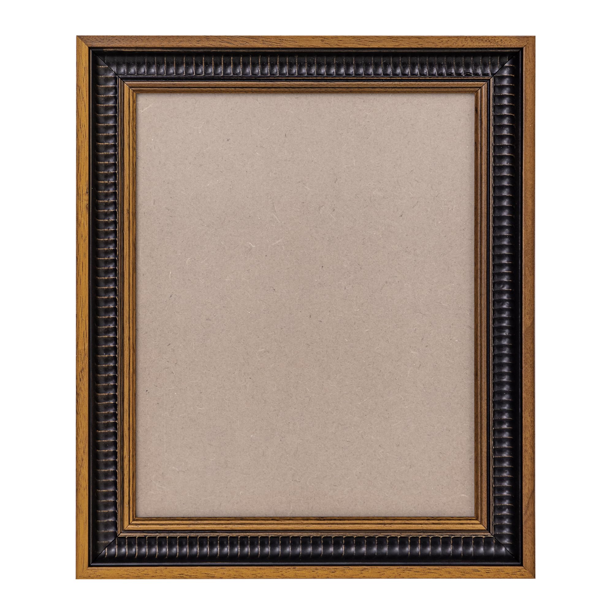 ArtXO Classic 8x10 inch Picture Frame: Wooden Frame for 8x10 Photos Display, Country Rustic Home Wall Decor, Black & Brown Wall Frame 8x10