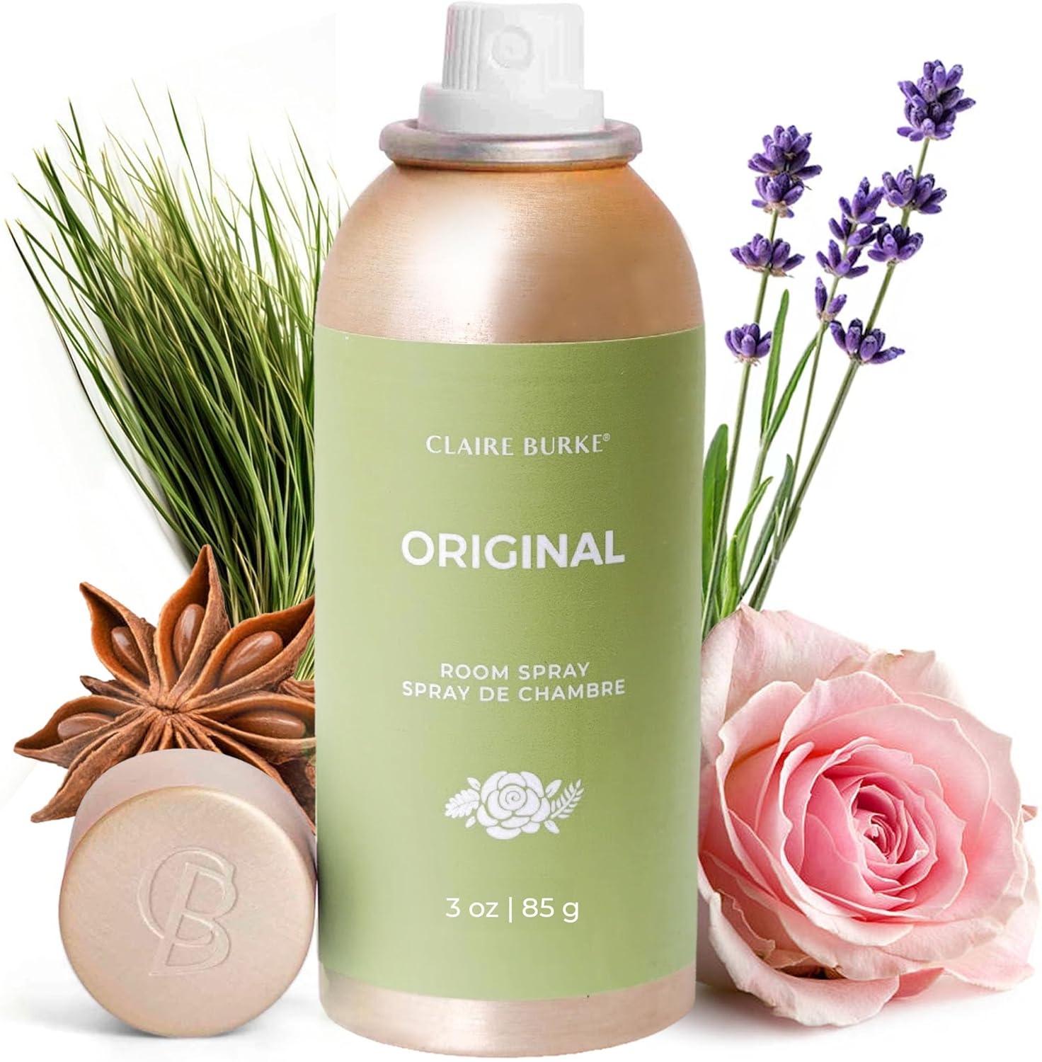Claire Burke Original Scent Room Spray, 3 oz - Fresh Home Fragrance & Air Freshener, Natural Scent Home Fragrance, Long Lasting Natural Air Freshener