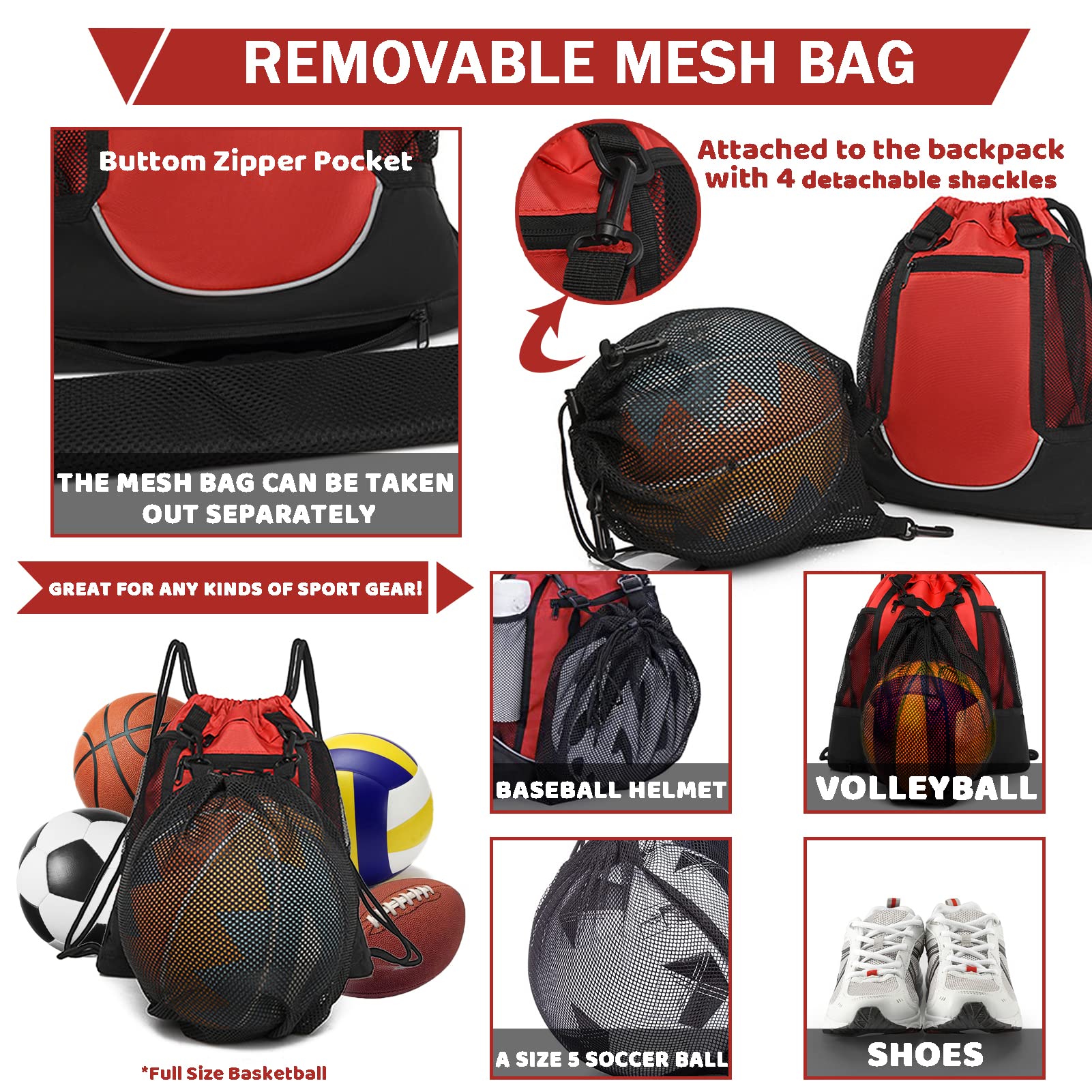 STAY GENT Drawstring Basketball Backpack Unisex Adulto