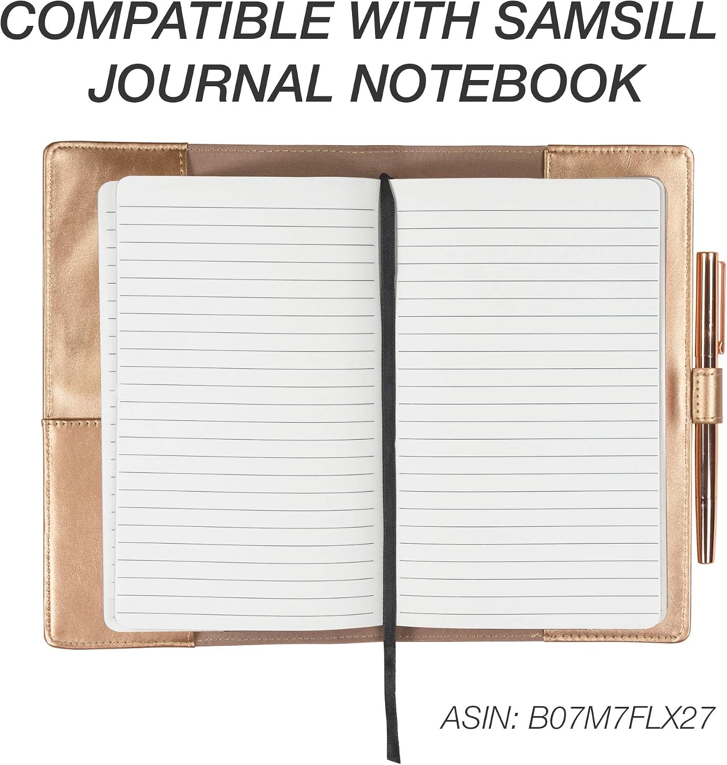 Samsill 3 Pack 5x8 Journal Refills With 96 Ruled Sheets, Ribbon Bookmark and Metallic Gold Trim