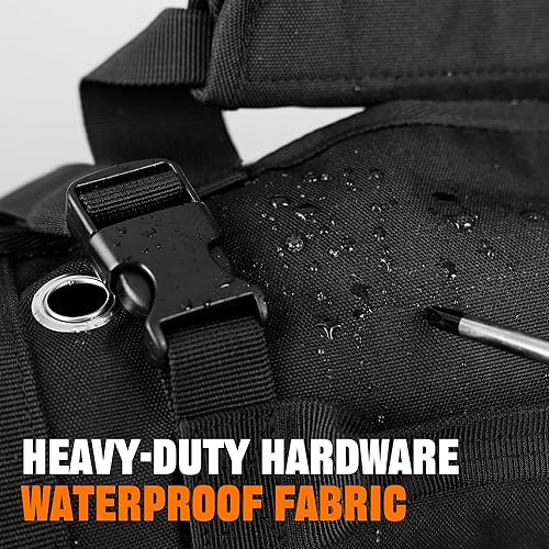 Miniatura 7 de Organizador portátil plegable e impermeable para herramientas con 5 compartimentos y 2 bolsas desmontables, bolsa de herramientas de alta