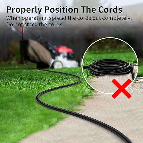 Miniatura 6 de HUANCHAIN Cable de extensión negro para interiores y exteriores, 100 pies, impermeable, calibre 163, flexible, resistente al frío, cable de