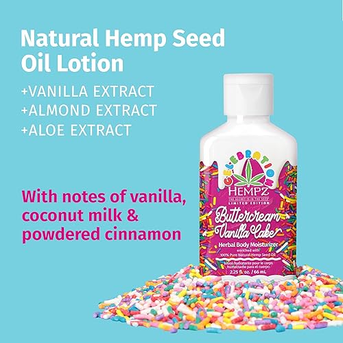 Miniatura 3 de Hempz Loción corporal - Buttercream Vanilla Cake Celebration Edición limitada Crema hidratante diaria, manteca de karité, aloe - Productos para el