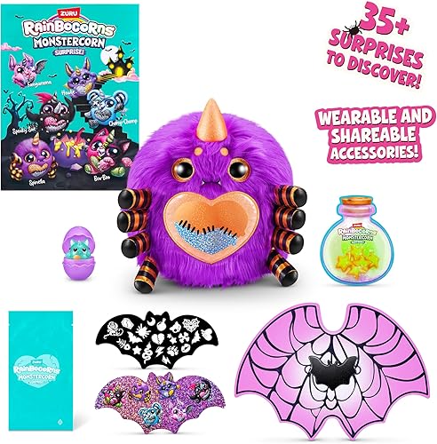 Miniatura 2 de Rainbocorns Monstercorn Surprise Vampire Spider - Juguete suave sorpresa para desembalaje, monstruo de fantasía regalos para niñas, juego imaginario