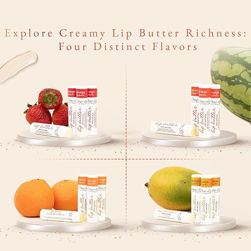 Miniatura 9 de CHAP-LIP Bálsamo labial 100% natural hidratante en masa con sabores de frutas, aceite de coco, manteca de cacao - Regalos de Navidad, rellenos para