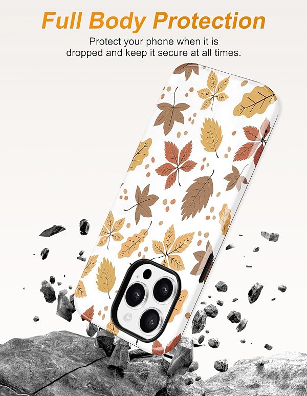 Aitipy Magnetic Leaves Phone Case for iPhone 15 Pro, Brown by Aitipy - Used condition - Image 4