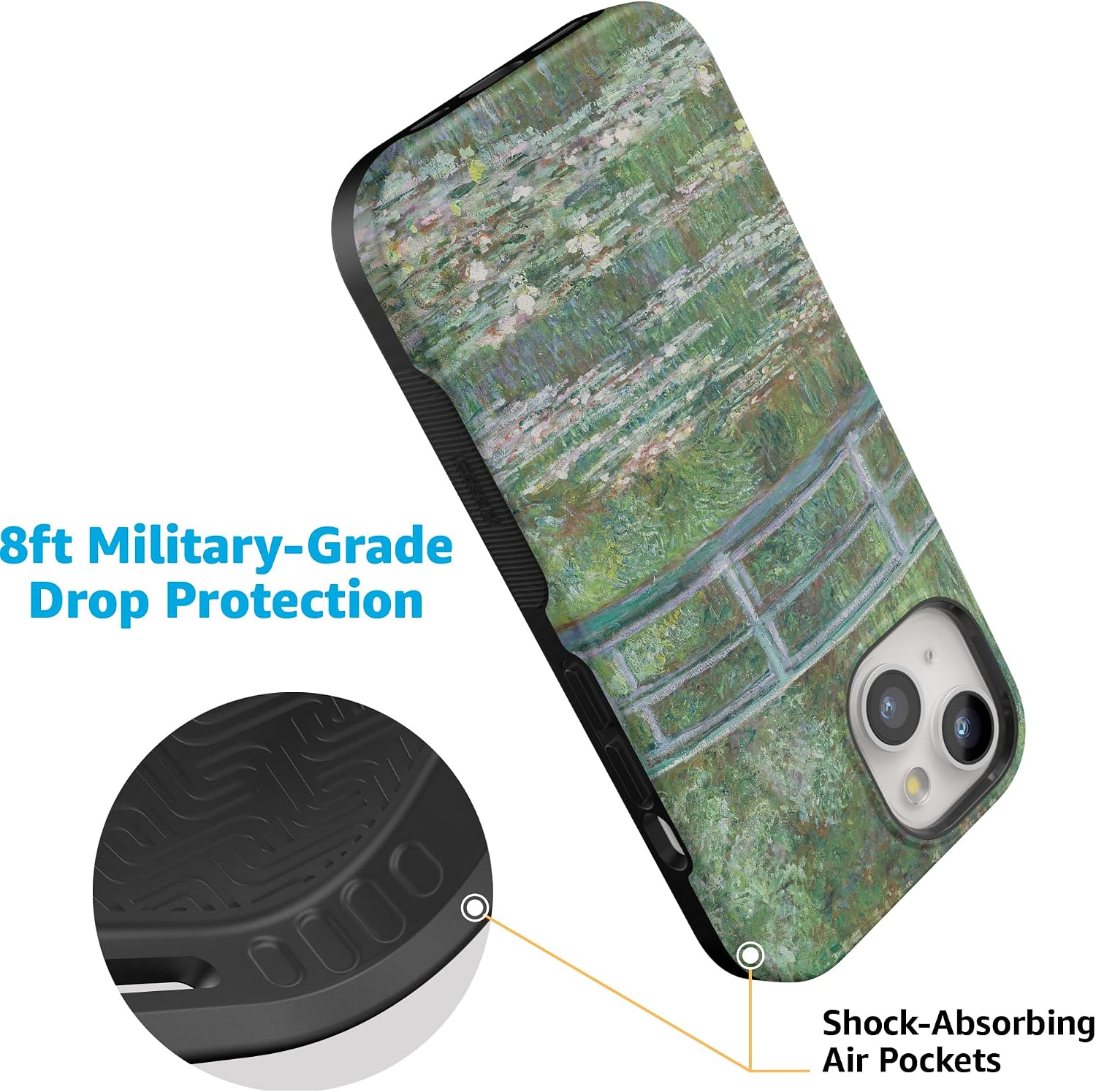Casely iPhone 15 Plus Case | Monet's Bridge | The Met Museum | Bold Protective Design | Compatible with MagSafe