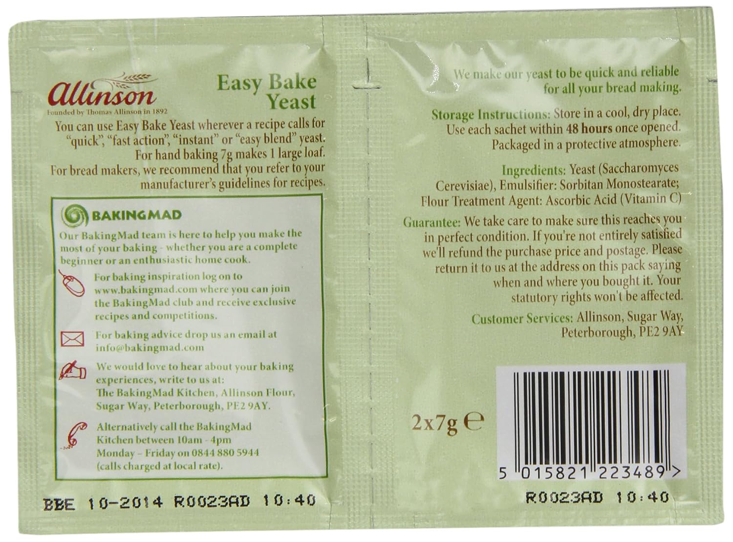 Allinsons Easy Bake Yeast Twin pack 7g (Pack of 24)