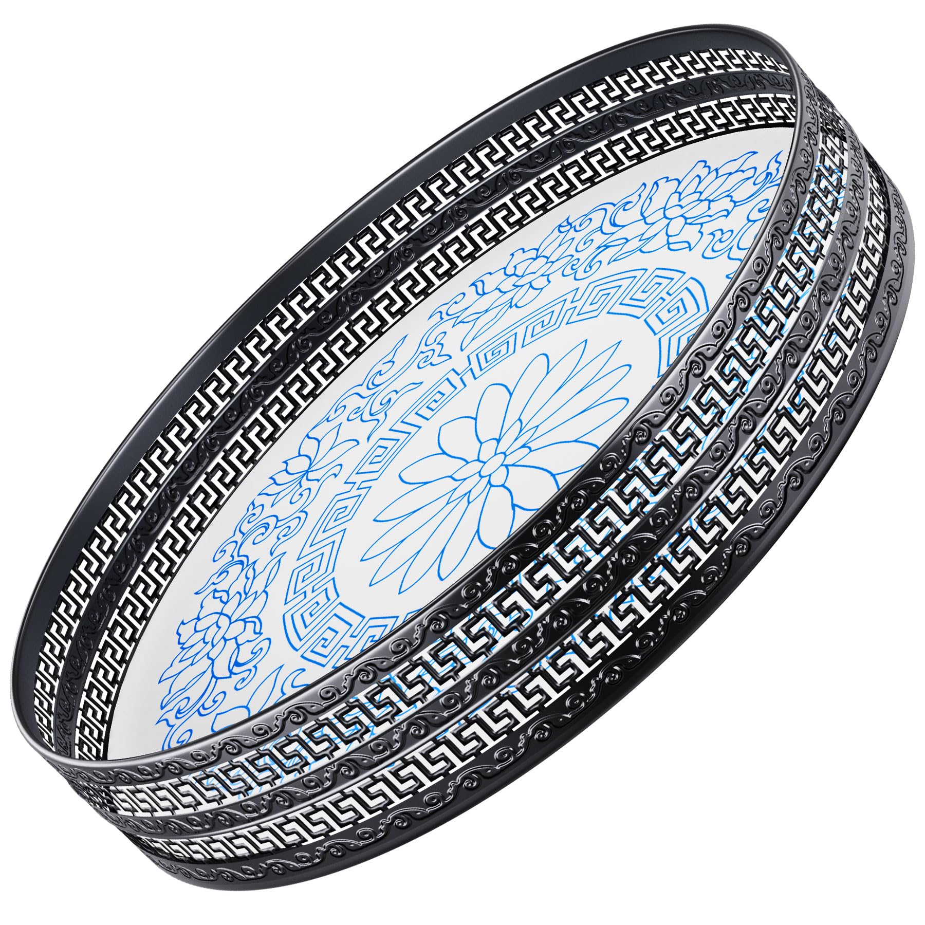 Photo 1 of 10Inch Lazy Susan Organizer, Lazy Susan for Cabinet Metal Lazy Susan Organizer Spice Rack with Non-Slip Pad, Lazy Susan Rotating for Kitchen Bathroom Pantry Vanity Elegant Flower Design-10 Inch