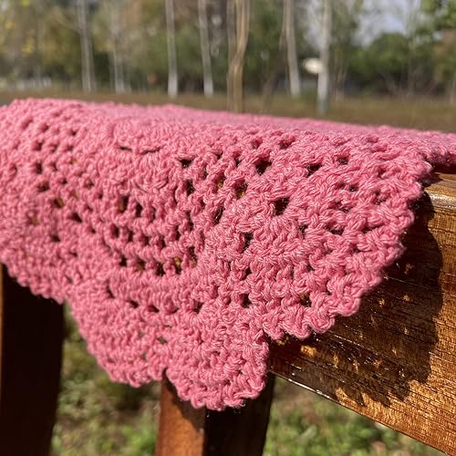 Miniatura 5 de Hsvanyr Juego de 2 manteles individuales redondos de algodón con diseño floral, juego de 2 manteles individuales de vidrio rosa para mesa de comedor