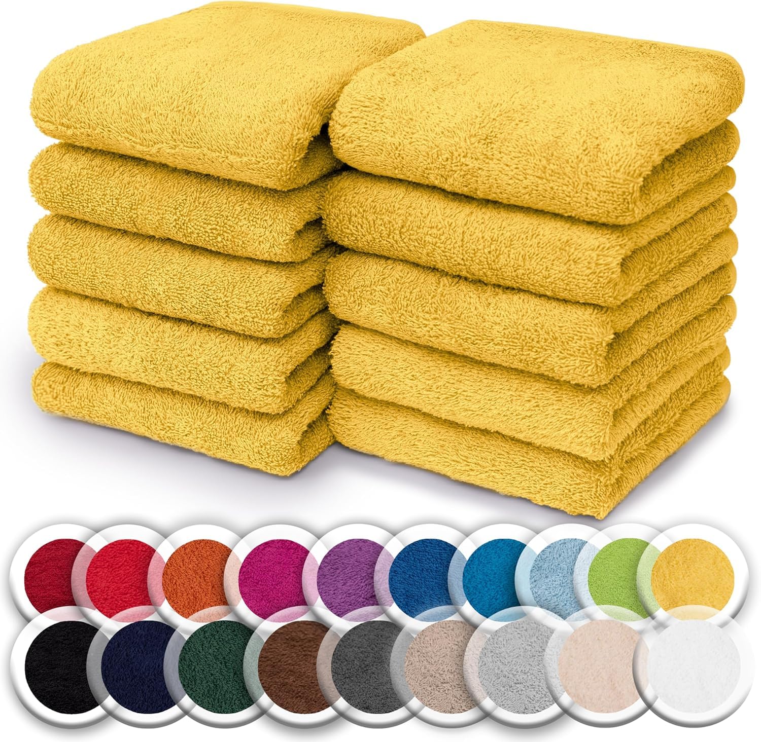 NatureMark Juego de 10 toallitas de Rizo para Cara y Manos – 100% algodón, Suaves y absorbentes – 30×30 cm, Verde Oscuro — view 25