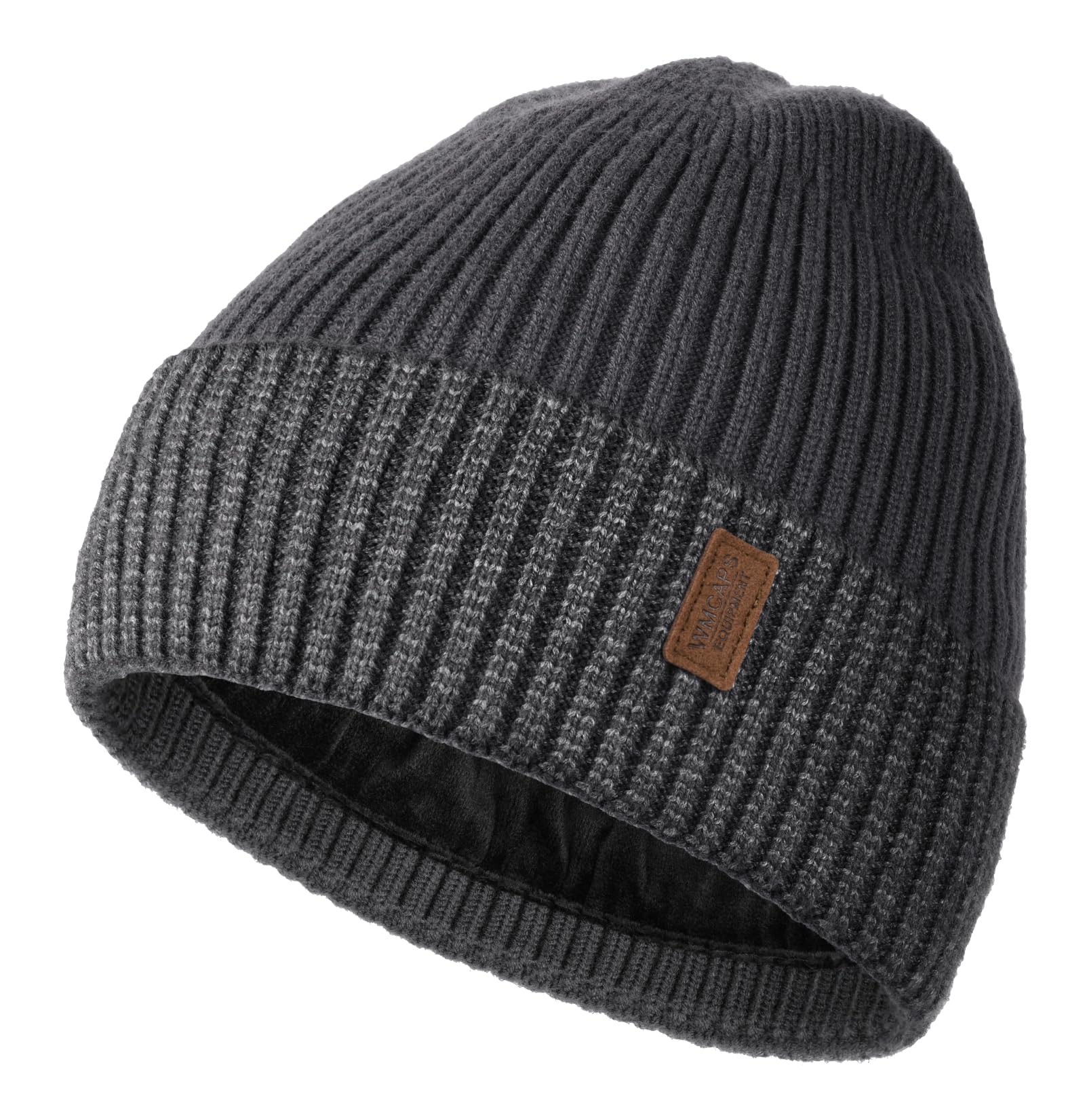 Wmcaps Bonnet Chaud pour Homme et Femme - Bonnet d'hiver avec Doublure en Polaire - Unisexe - Bonnet tricoté avec Poignets
