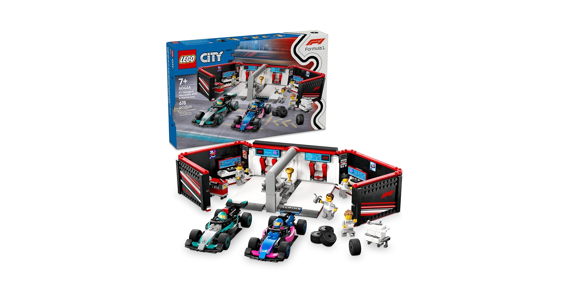 TADY&KING 【美品】 Amazon.com: LEGO City F1 Garage & Mercedes-AMG & Alpine Cars