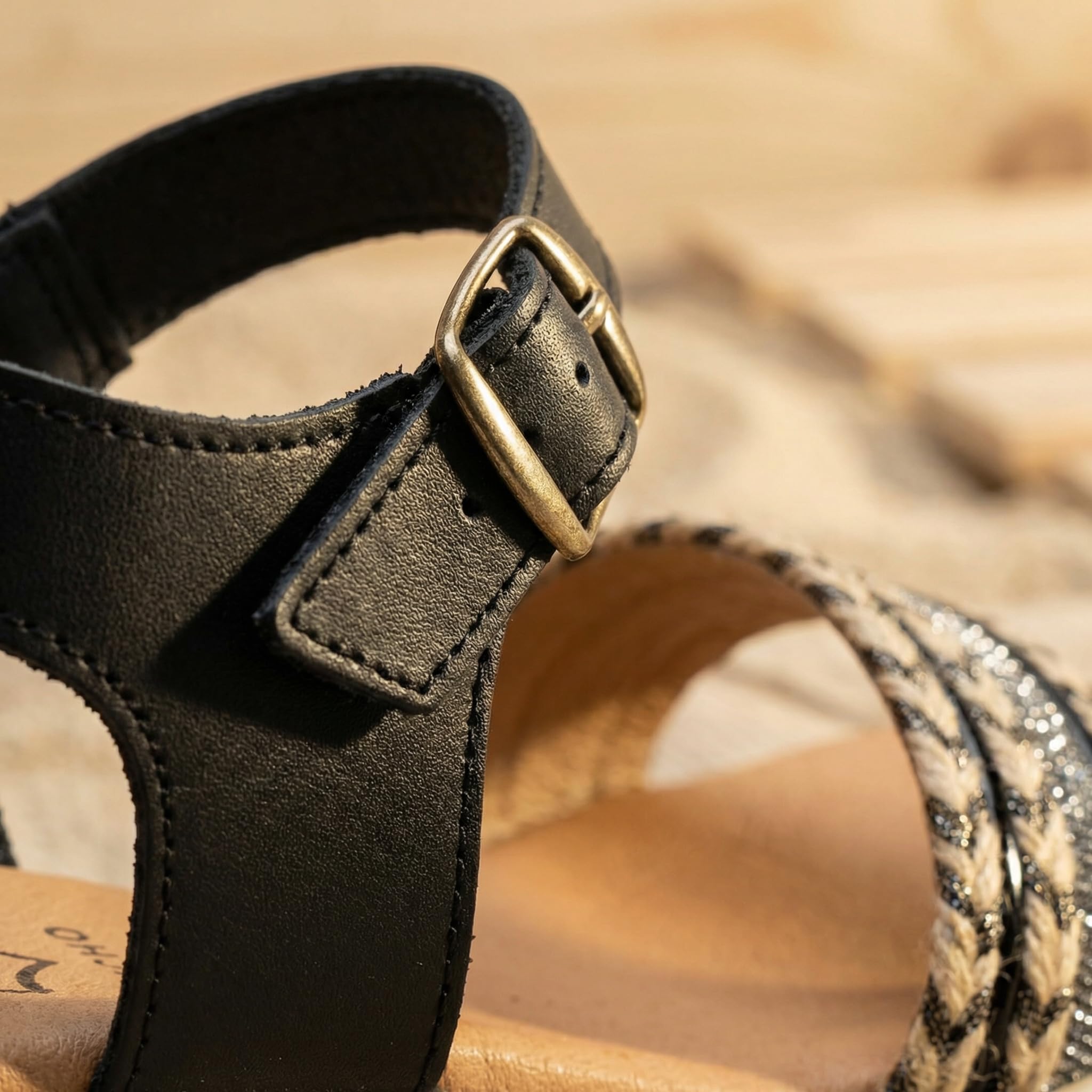 Sandalias de Cuña Baja para Mujer Plantilla de Piel Hechas a mano en España