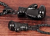 Vista 12 de Hamoery Collar con colgante de cadena de guante de boxeo de acero inoxidable punk para hombres y mujeres