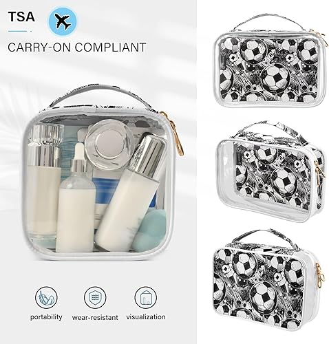 Miniatura 5 de Funny Soccer Clear Toiletry Bag for Traveling,2 Pack Makeup Cosmetic Bag with Zipper,Travel Bag for Toiletries,Travel Essentials 21214836