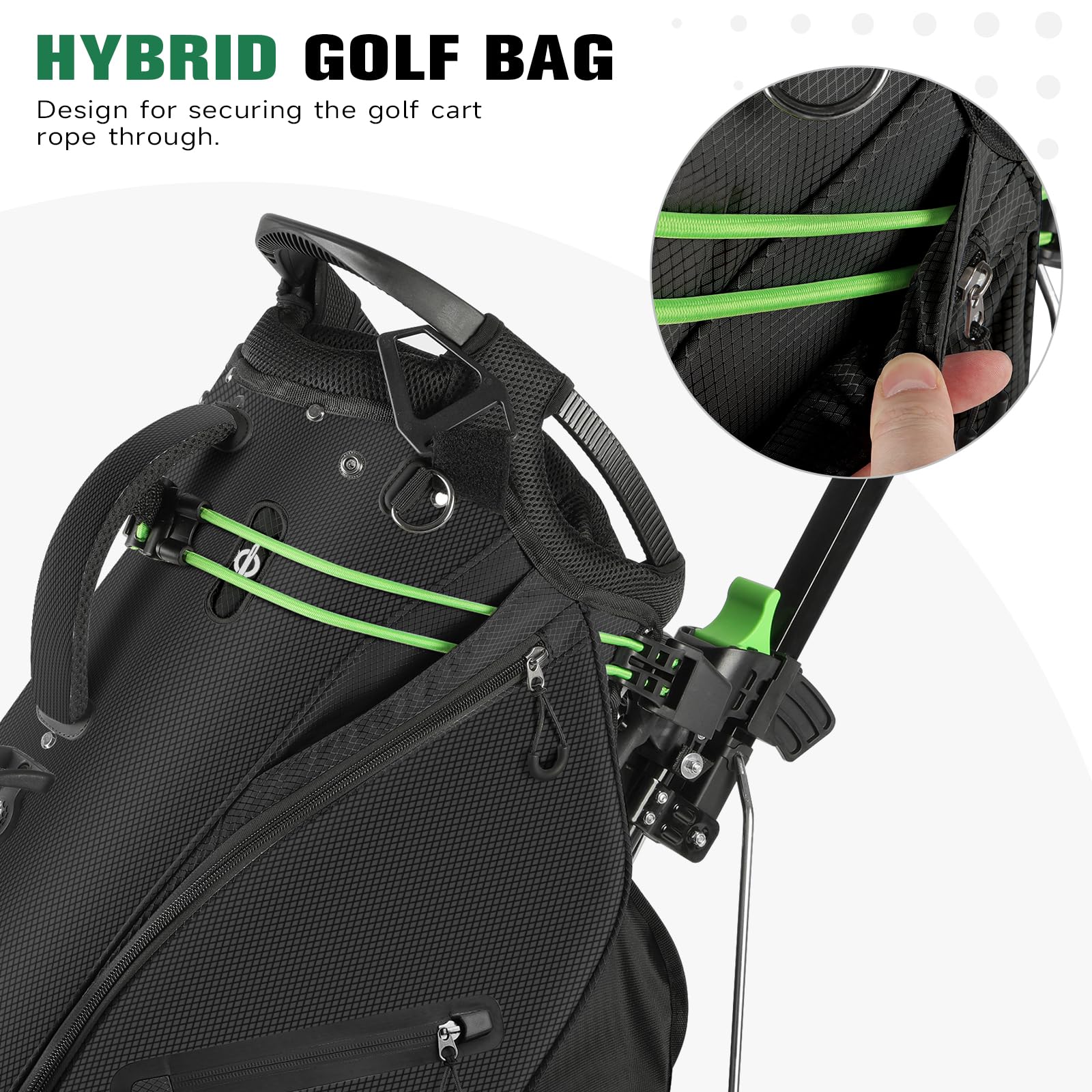 Findway Golf Bag, 14er Unterteilung Golf Stand Carry Trolley Bag, Golf Hybrid Bag Golftasche, leichte Pencil Bag tragbar für Männer & Frauen
