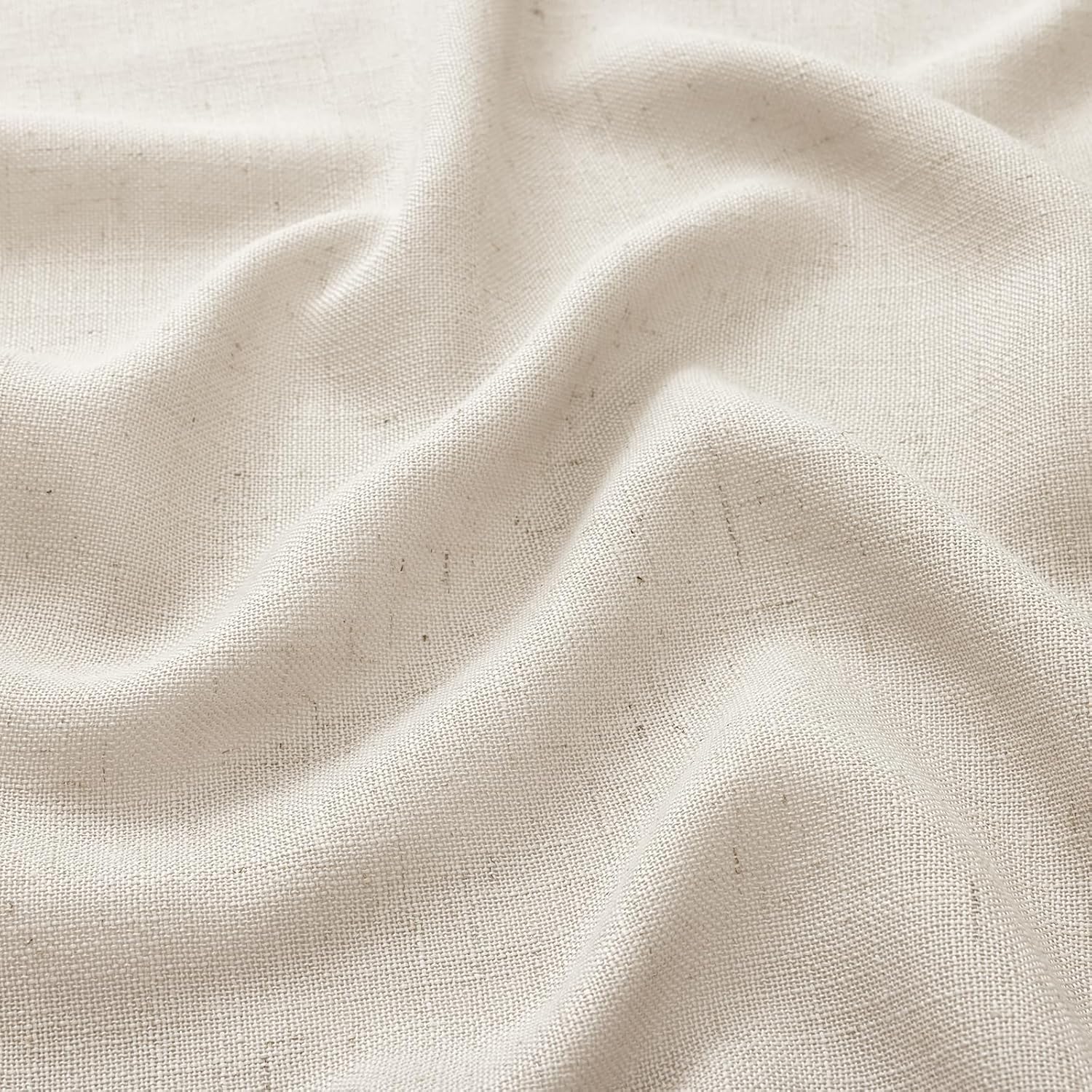 decorUhome Linen Semi Sheer Curtains 102 Inch Long, 2 Panels Light Filtering Curtains Drapes with Rod Pocket and Back Tab for Living Room Bedroom Farmhouse Decor, Beige, W52 x L102
