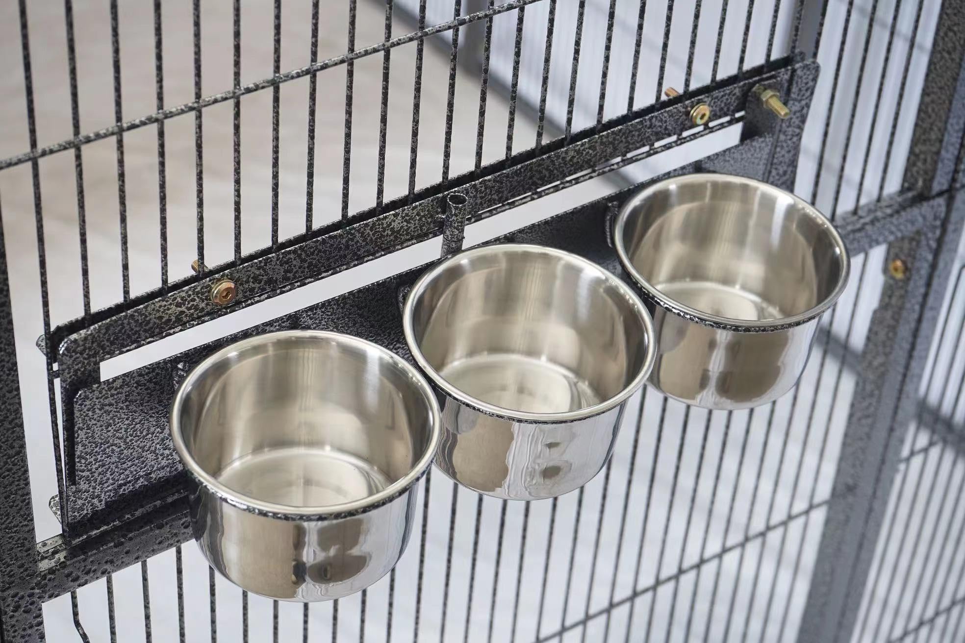 鳥籠 御盃 Amazon.com: 不鏽鋼鳥籠餵食杯組附旋轉門適用