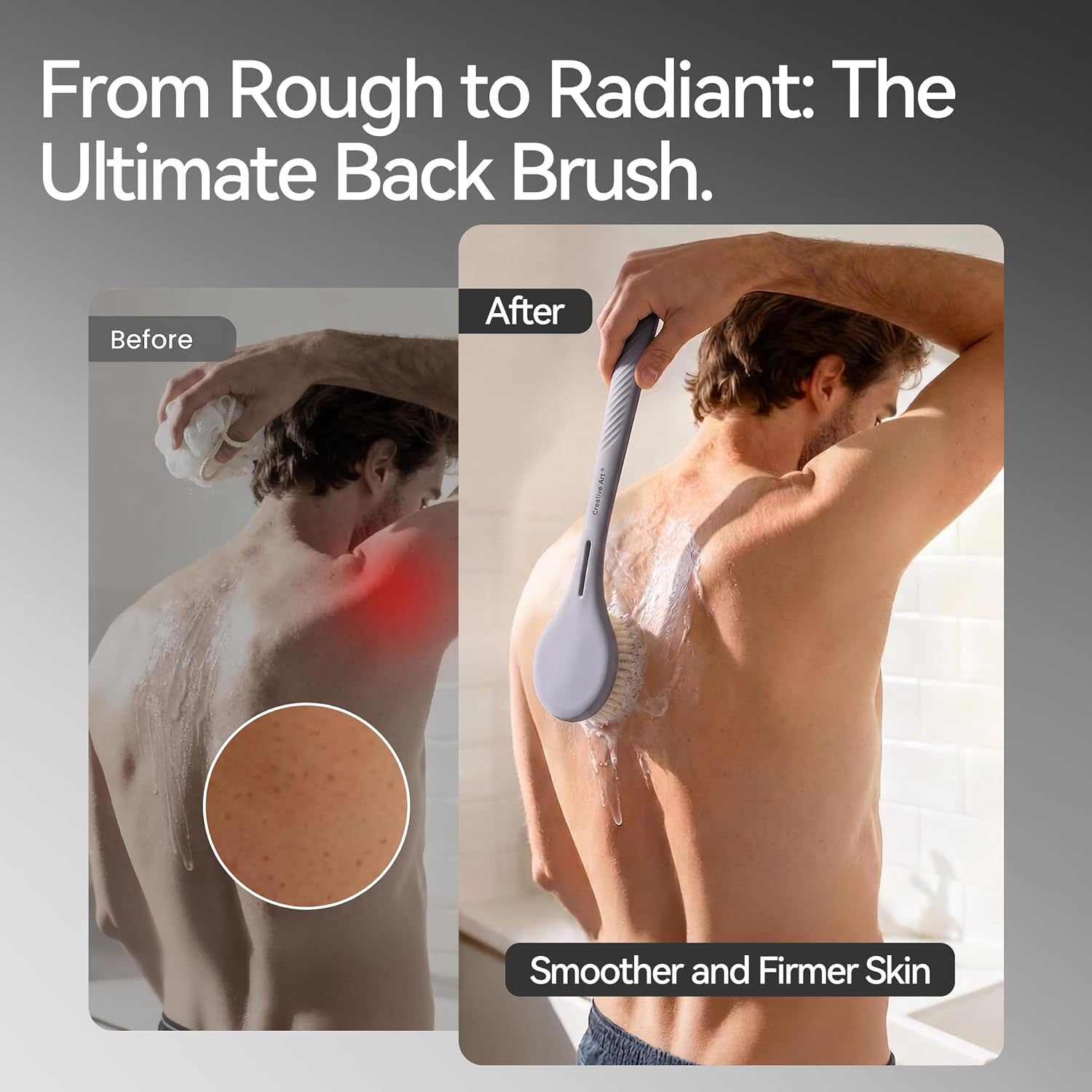 Back Scrubber for Shower for Men Women, Body Brush with Long Handle