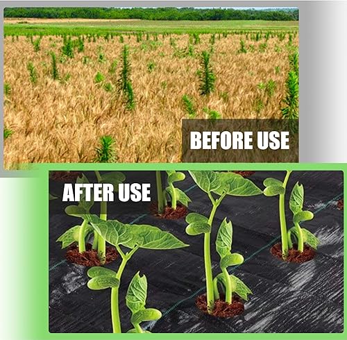 Miniatura 5 de Barrera contra malezas de 4 x 200 pies, tela de paisaje de 3.2 onzas, suave para uso a largo plazo, tela bloqueadora de malezas resistente para