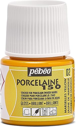 Pebeo Porcelaine 150 - Pintura de cerámica a base de agua de alto brillo para porcelana, suministros de arte premium, no tóxica y resistente al