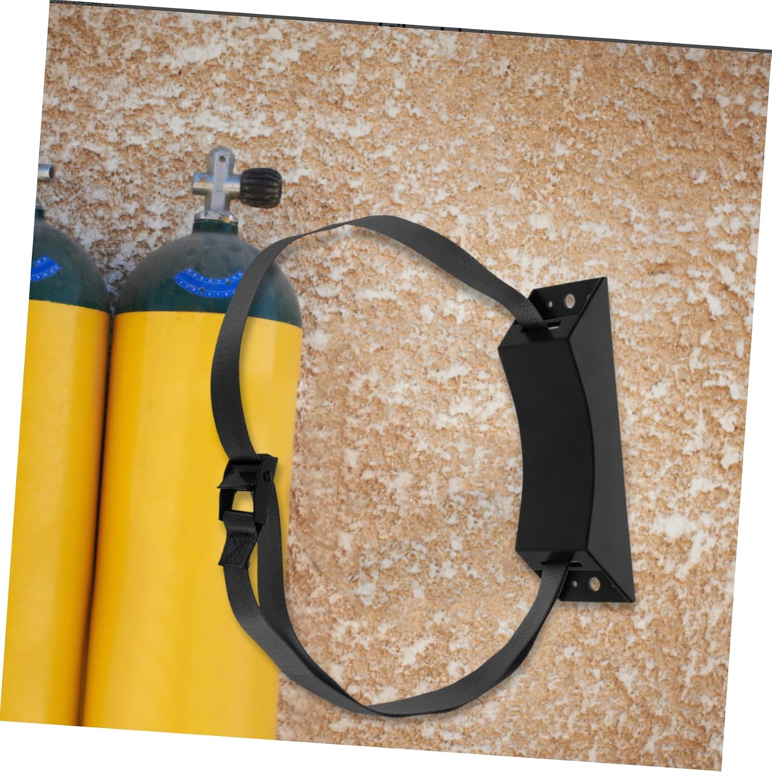 Propane Cylinder Stand with Heavy Duty Nylon Strap Wall Mounted Gas Tank Holder for Secure Cargo Durable