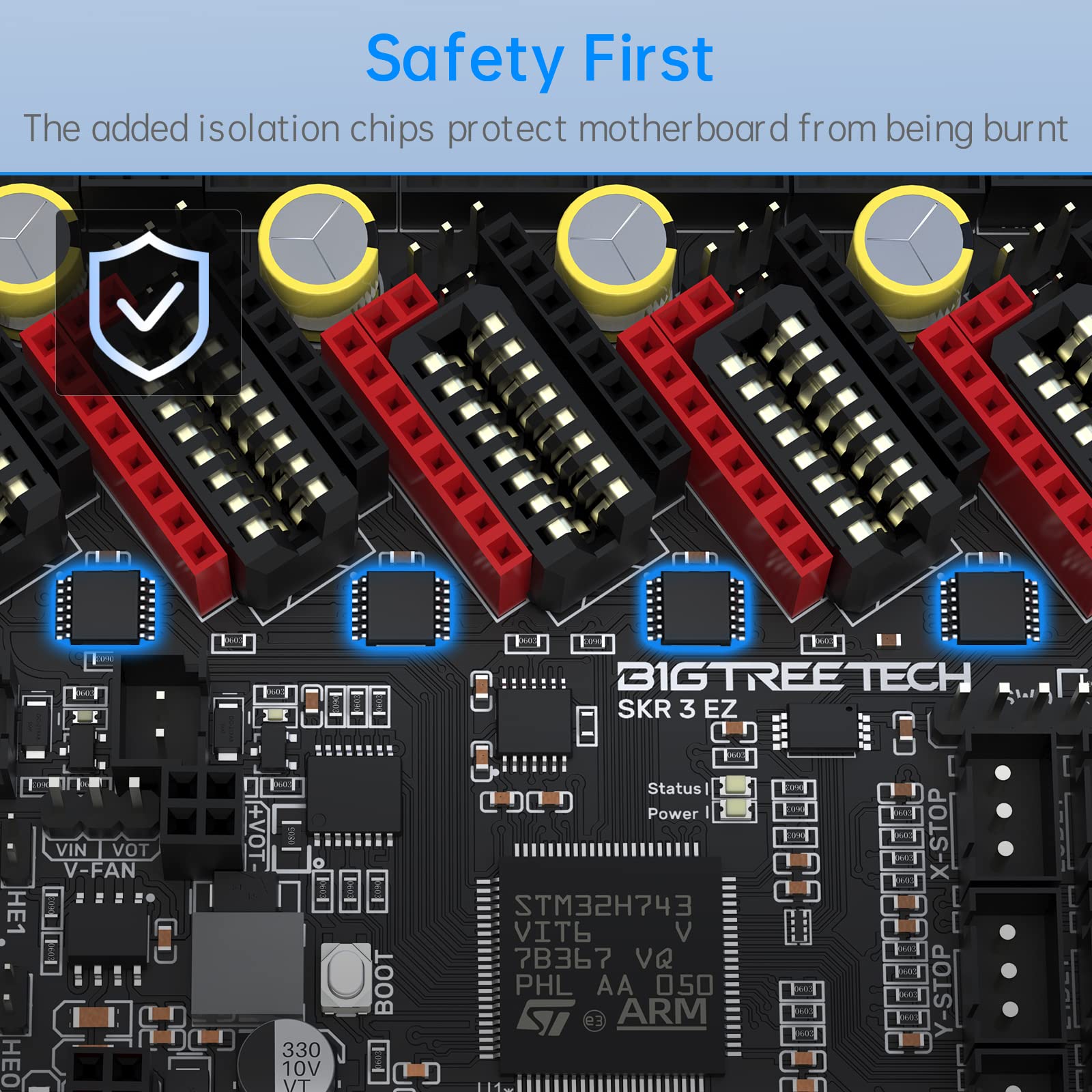 BIGTREETECH SKR 3 EZ Scheda Madre Silenziosa 48V Supporto Stampa ad Alta Velocità Marlin e Firmware Klipper Compatibile con EZ2209 EZ5160 TMC5160 TMC2209 Driver per Scheda di Controllo Stampante 3D