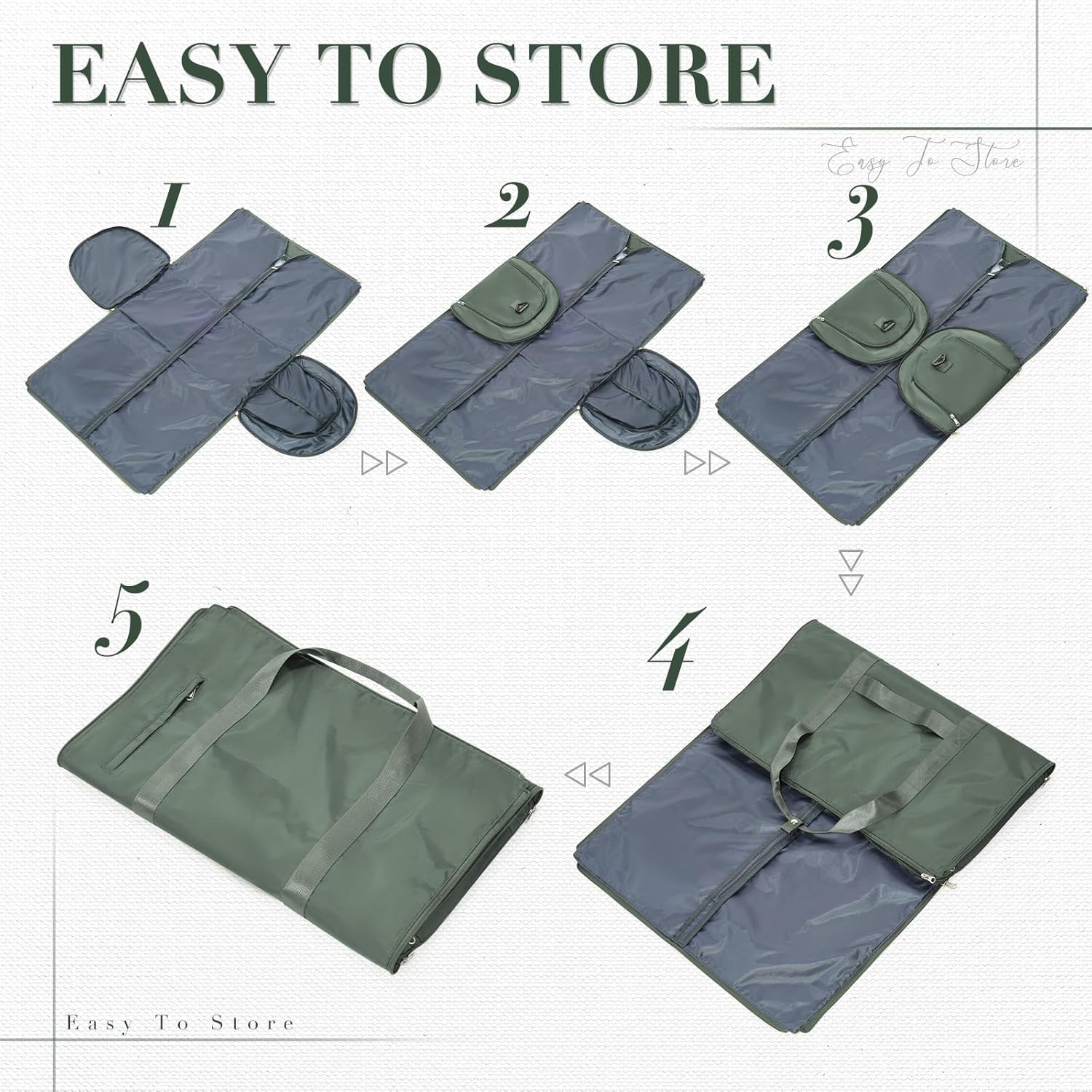 Convertible Garment Bags for Travel Carry On Garment Bag For Men Women Foldable Duffle Bag For Travel,2 in 1 Hanging Suitcase Suit Travel Bags （Olive Green）