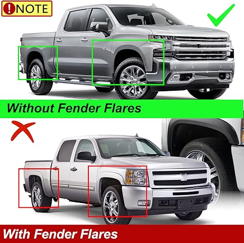 Miniatura 2 de YHTAUTO Protectores contra salpicaduras compatibles con Chevrolet Silverado Tahoe Suburban 2001-2014, Avalanche 2002-2006, sin guardabarros,