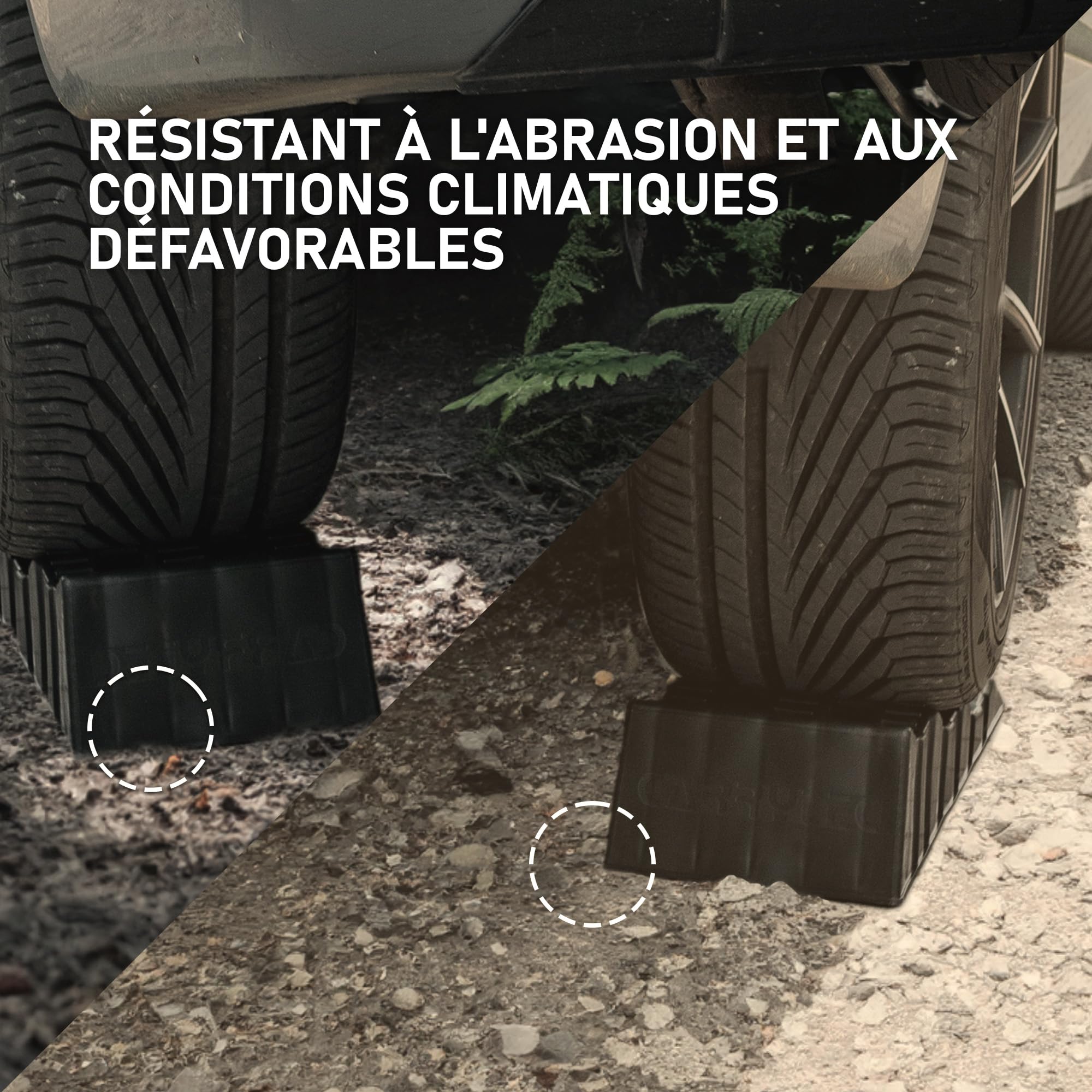 CHROMEMASTER | Rampe, Rampes pour Mobil-Homes, Camping-Cars, Caravanes ; Le lot Contient 2 pcs | Cales de Montée pour Camping-Car ; Charge Max. 4 tonnes | Plastique Durable
