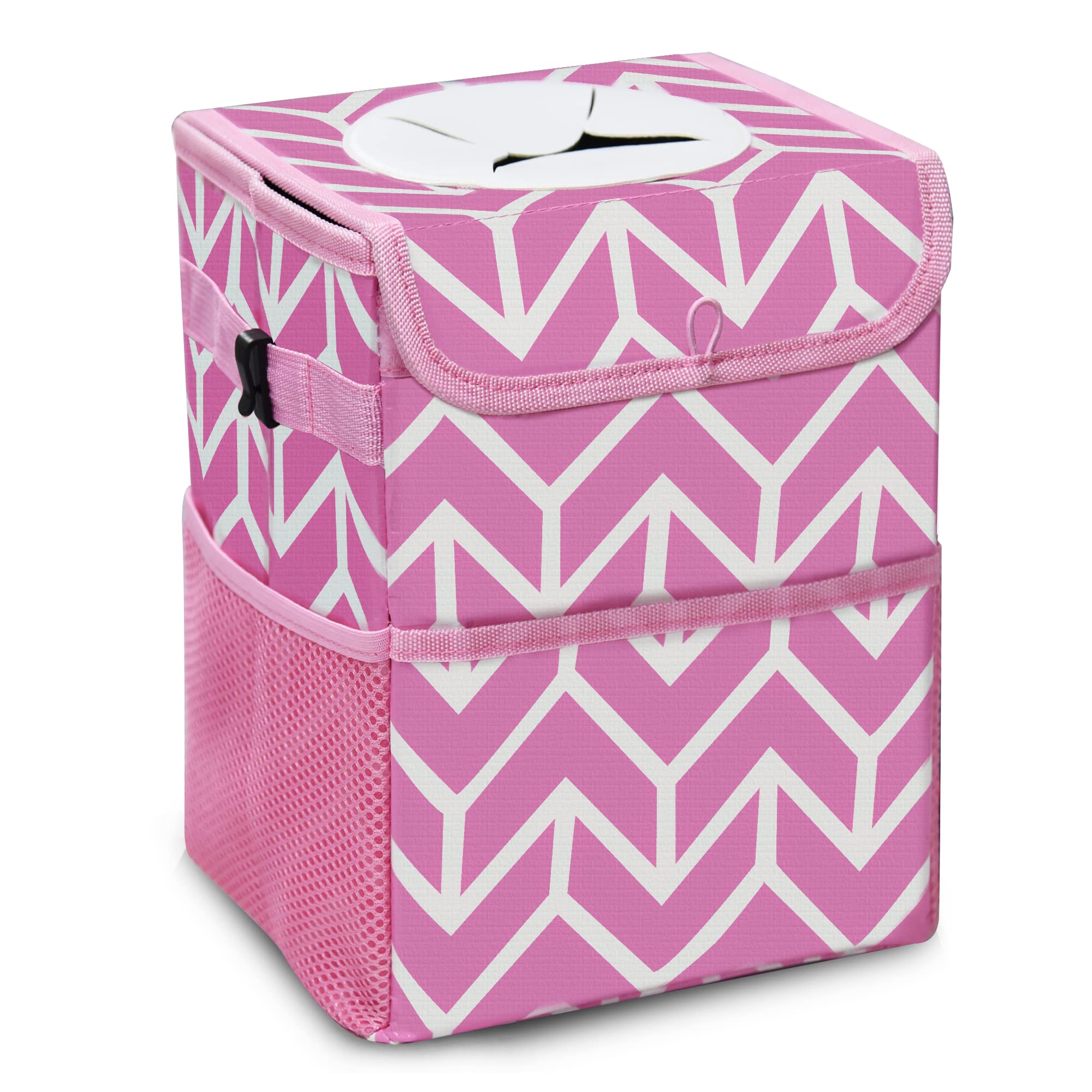 Buy Orionstar Car T Can with Velcro Lid, Auto Garbage Bin with Storage Pocket, Waterproof Fabric