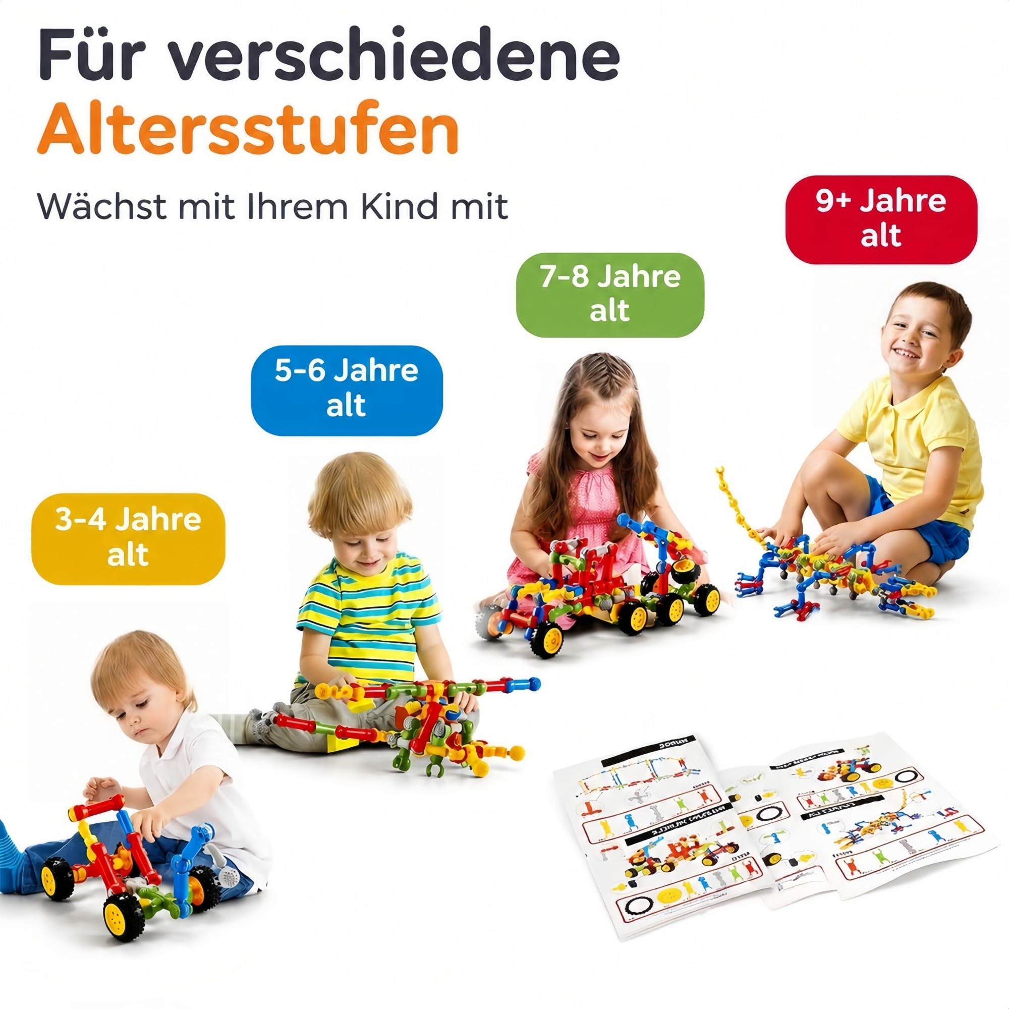 MOONTOY STEM zestaw konstrukcyjny 110 sztuk zabawek konstrukcyjnych, kreatywna zabawka edukacyjna, klocki inżynierskie, klocki od 5, 6, 7, 8, 9, 10 lat, chłopcy i dziewczęta, więcej 18 modeli