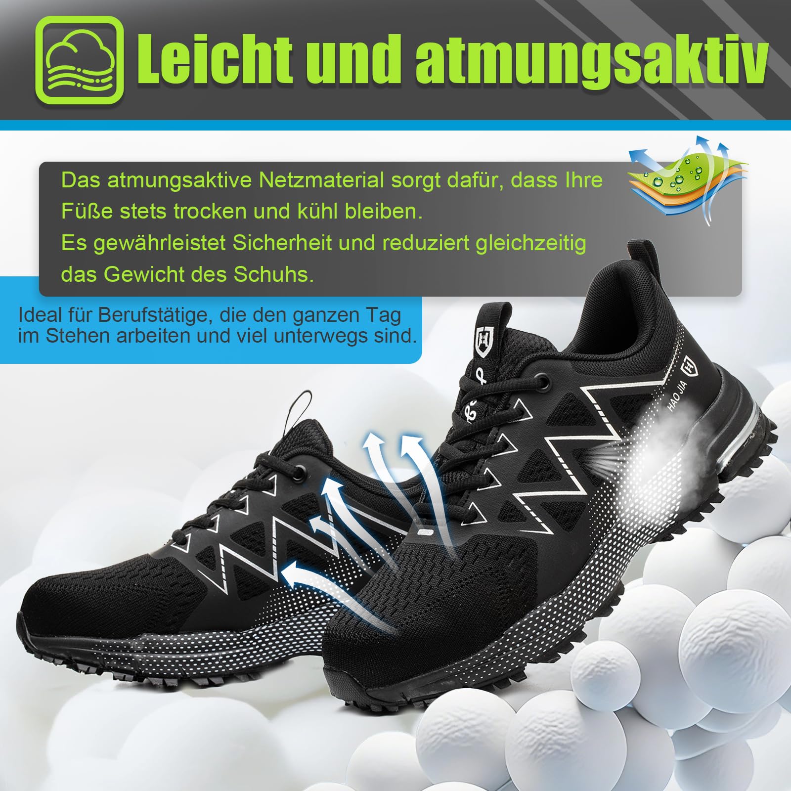 Scarpe Antinfortunistiche Uomo Donna Traspiranti Scarpe di Sicurezza Comodo Scarpe da Lavoro con Punta in Acciaio Scarpe Antiscivolo Lavoro Sportive Scarpe da Ginnastica Leggere