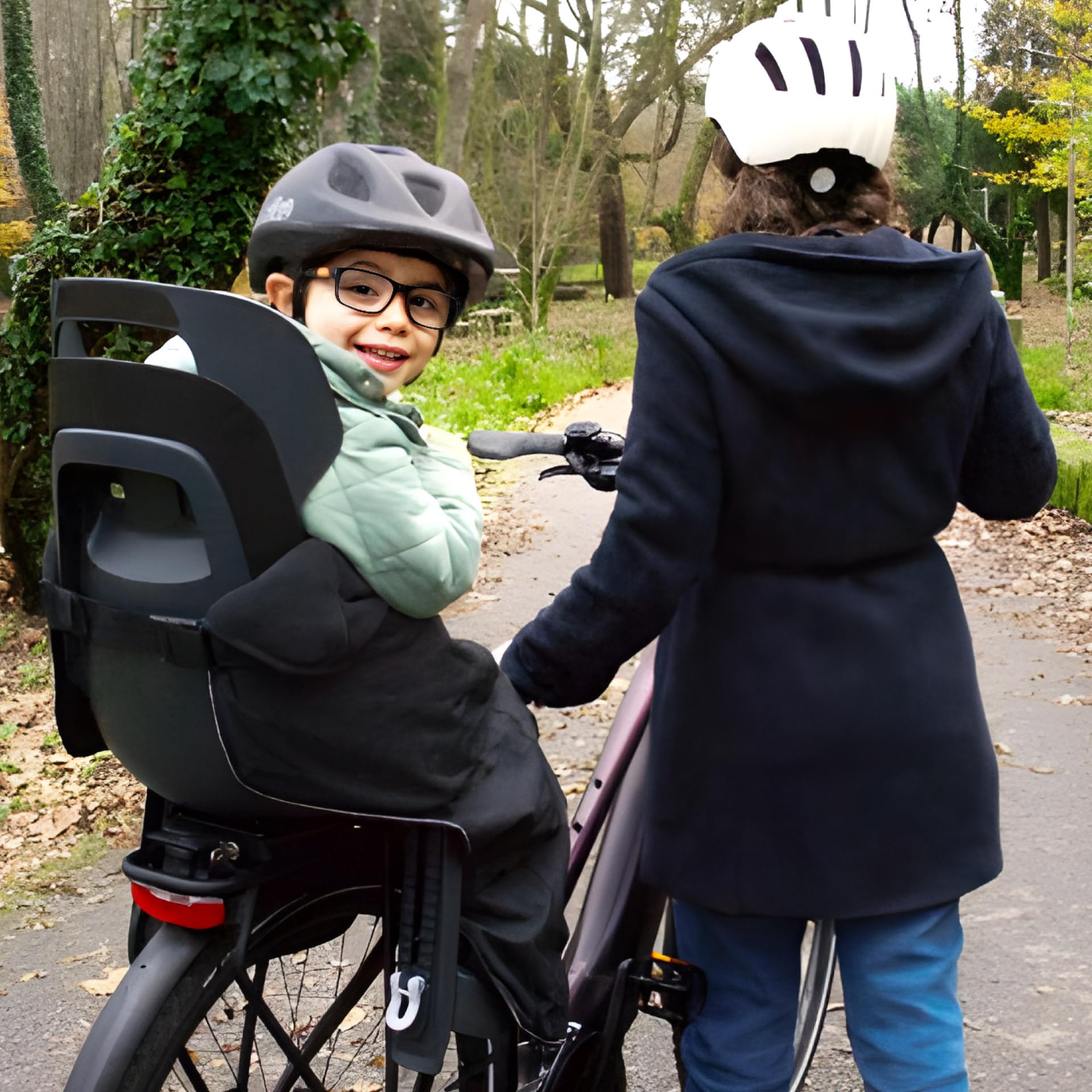 BOBIKE 8011500001 - Siège arrière GO MAXI AVS+, monté sur un porte-bagages AVS+ pour vélos, adapté aux enfants avec un poids maximal de 22 kg, couleur Urban Noir