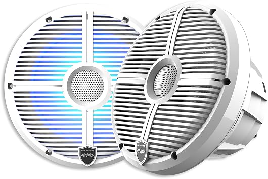 Wet Sounds | REVO 8-XWW | High Output Component Style 8" Marine Coaxial Speaker with RGB Backlighting and Enclosed White XW Grille