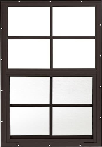 Ventanas de cobertizo de 18 x 27 pulgadas (paquete de 1)  Ventanas corredizas con vidrio templado y pantallas  Montaje empotrado, marcos de aluminio