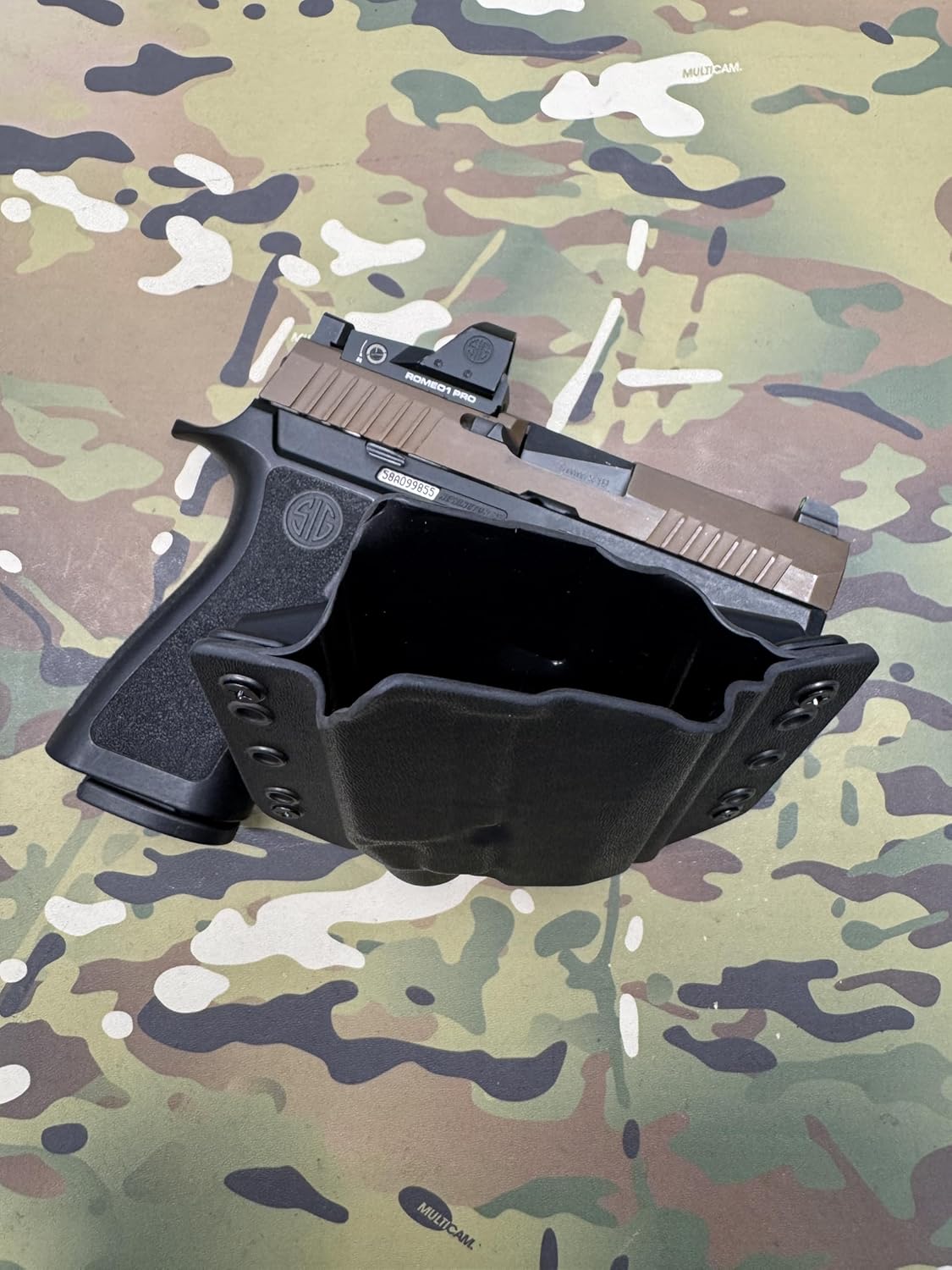 Black Kydex OWB Holster Compatible with Sig Sauer P320 Compact Streamlight TLR-7