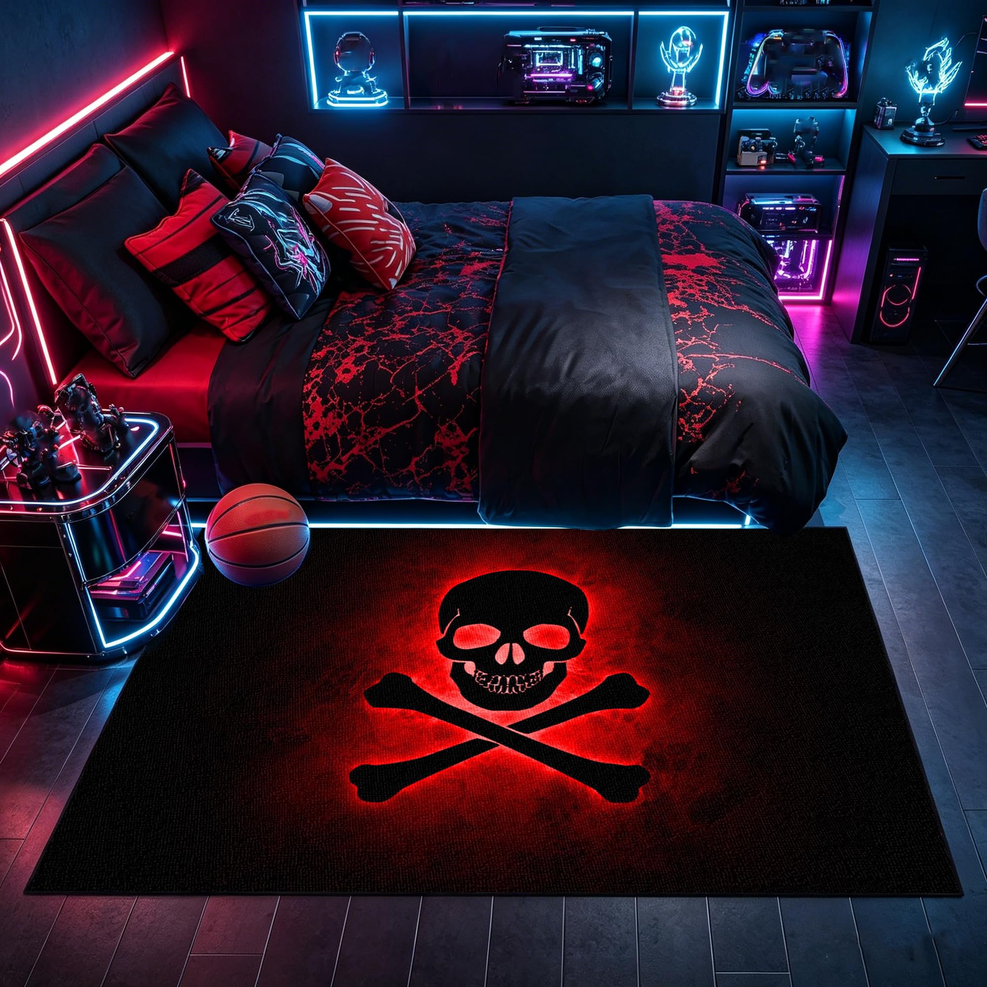 Tapis Gamer Manette de Jeu 3D Tapis de Sol Esports 120 x 180 cm