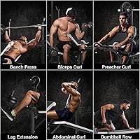 Vista 6 de Edostory Banco de pesas olímpico ajustable, equipo de entrenamiento para ejercicios en casa, banco de prensa con curl de predicador, desarrollador