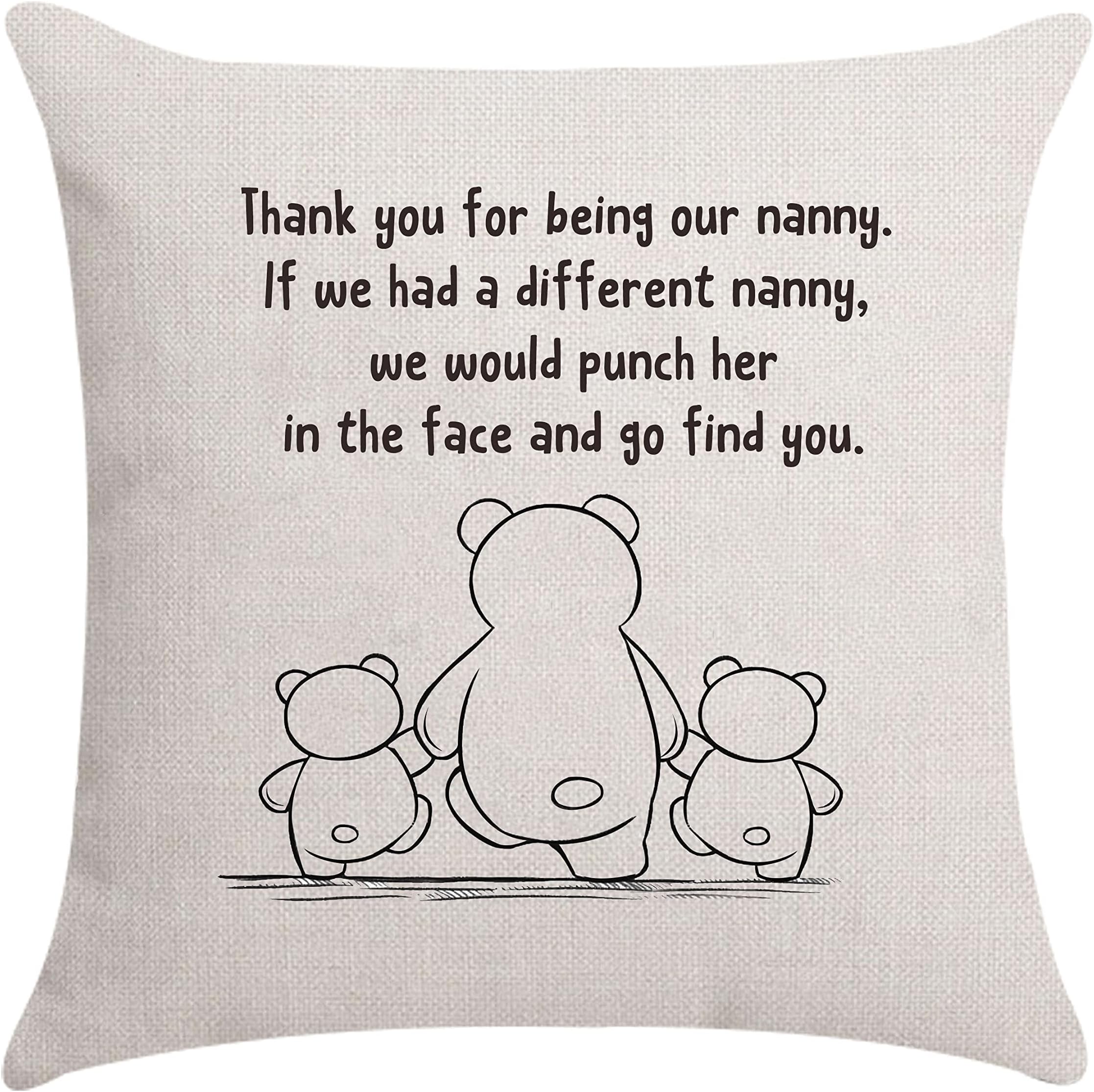 Nnany Gifts Nanny Nana Grandmother Grandma Cushion Cover Throw Pillow Cover, Grandma Birthday Gifts (thank you for being our nanny)